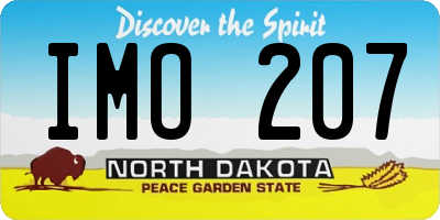 ND license plate IMO207