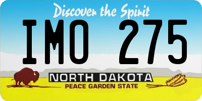 ND license plate IMO275