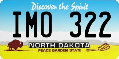 ND license plate IMO322