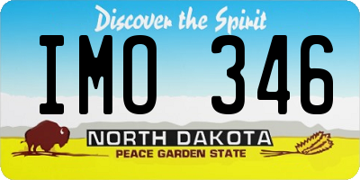 ND license plate IMO346