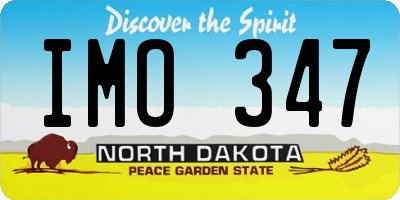 ND license plate IMO347