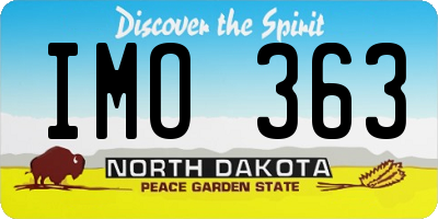 ND license plate IMO363
