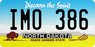 ND license plate IMO386