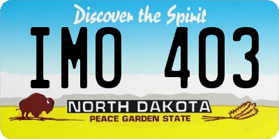 ND license plate IMO403