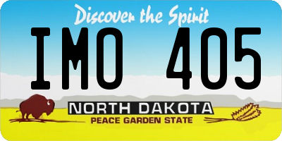 ND license plate IMO405
