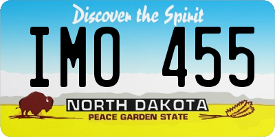 ND license plate IMO455