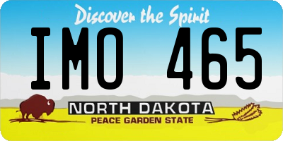 ND license plate IMO465