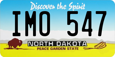 ND license plate IMO547