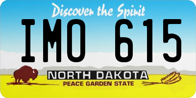 ND license plate IMO615