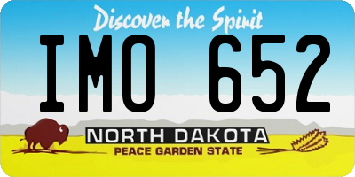 ND license plate IMO652
