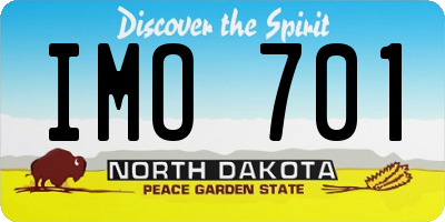 ND license plate IMO701