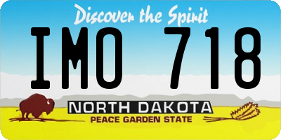 ND license plate IMO718