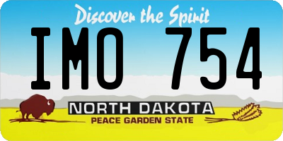 ND license plate IMO754