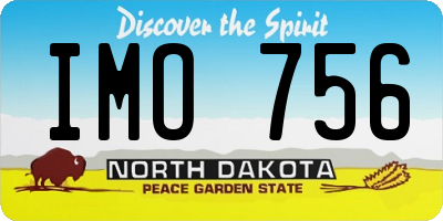 ND license plate IMO756