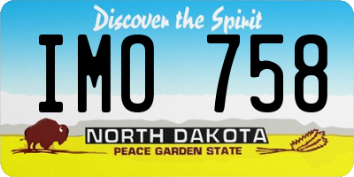 ND license plate IMO758