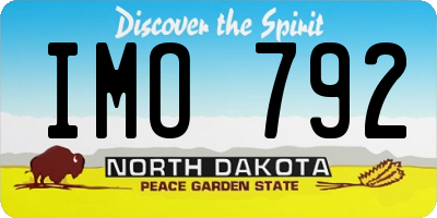ND license plate IMO792