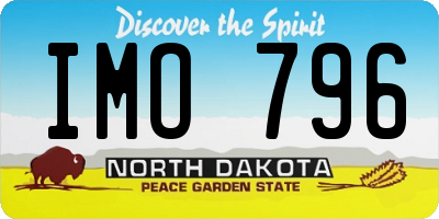 ND license plate IMO796