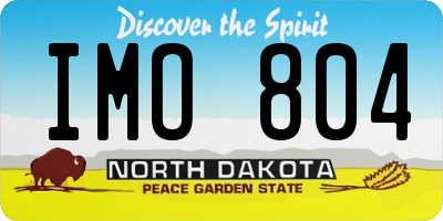 ND license plate IMO804
