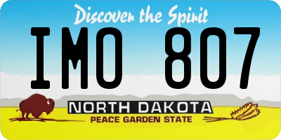 ND license plate IMO807