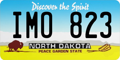 ND license plate IMO823