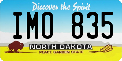 ND license plate IMO835