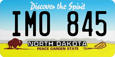 ND license plate IMO845