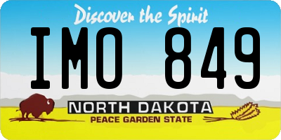 ND license plate IMO849