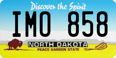 ND license plate IMO858