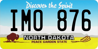 ND license plate IMO876