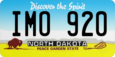 ND license plate IMO920