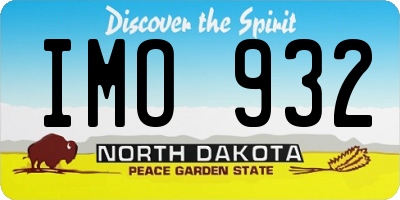 ND license plate IMO932