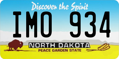ND license plate IMO934