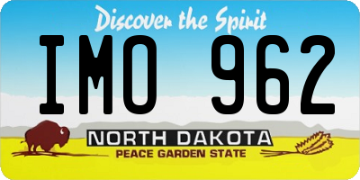 ND license plate IMO962