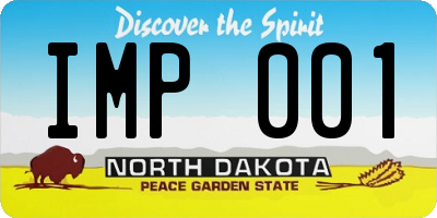 ND license plate IMP001