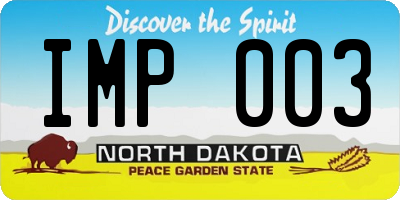 ND license plate IMP003