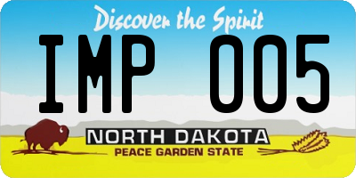 ND license plate IMP005