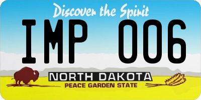 ND license plate IMP006