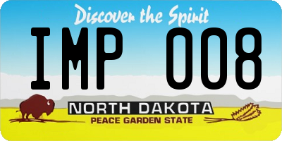 ND license plate IMP008