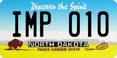 ND license plate IMP010