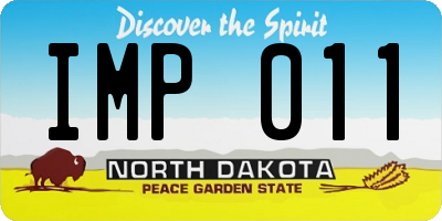 ND license plate IMP011