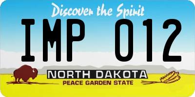 ND license plate IMP012
