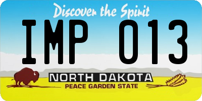 ND license plate IMP013