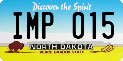 ND license plate IMP015