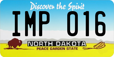 ND license plate IMP016