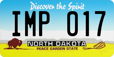 ND license plate IMP017