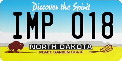 ND license plate IMP018
