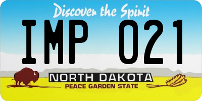 ND license plate IMP021