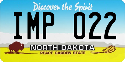 ND license plate IMP022
