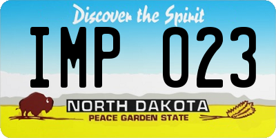 ND license plate IMP023