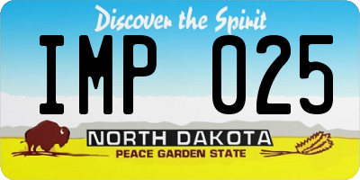 ND license plate IMP025